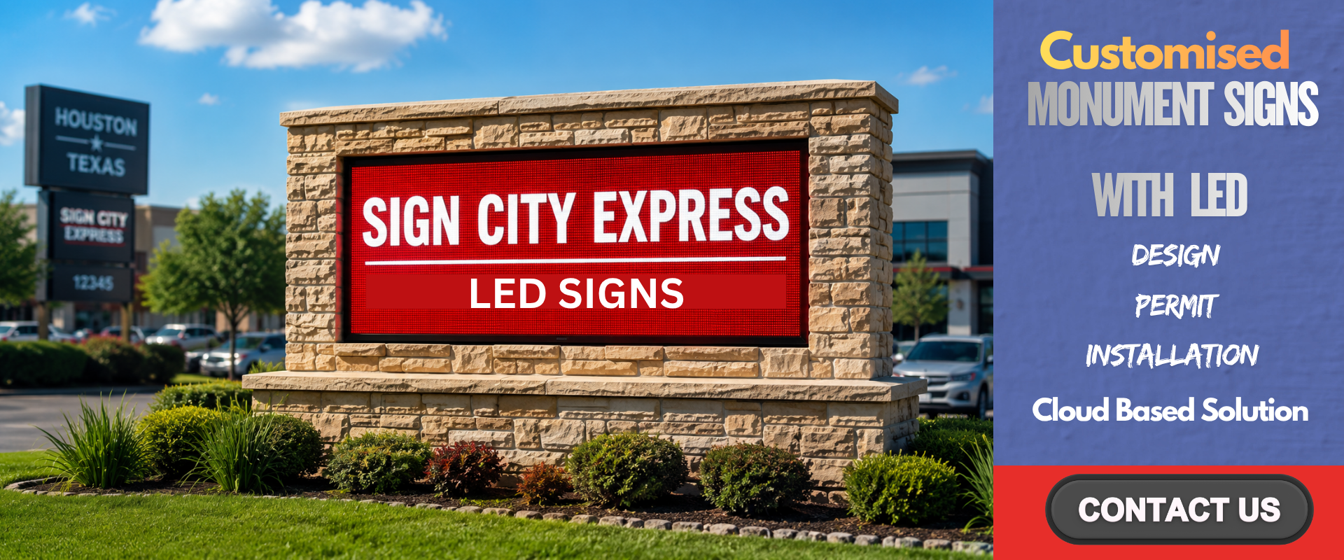 Monument Signs With LED - Sign city Express Houston Tx